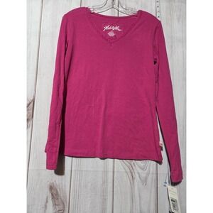 Nick & Nora Sleepwear Shirt‎ Womens Medium Long Sleeve V Neck Pajama Top